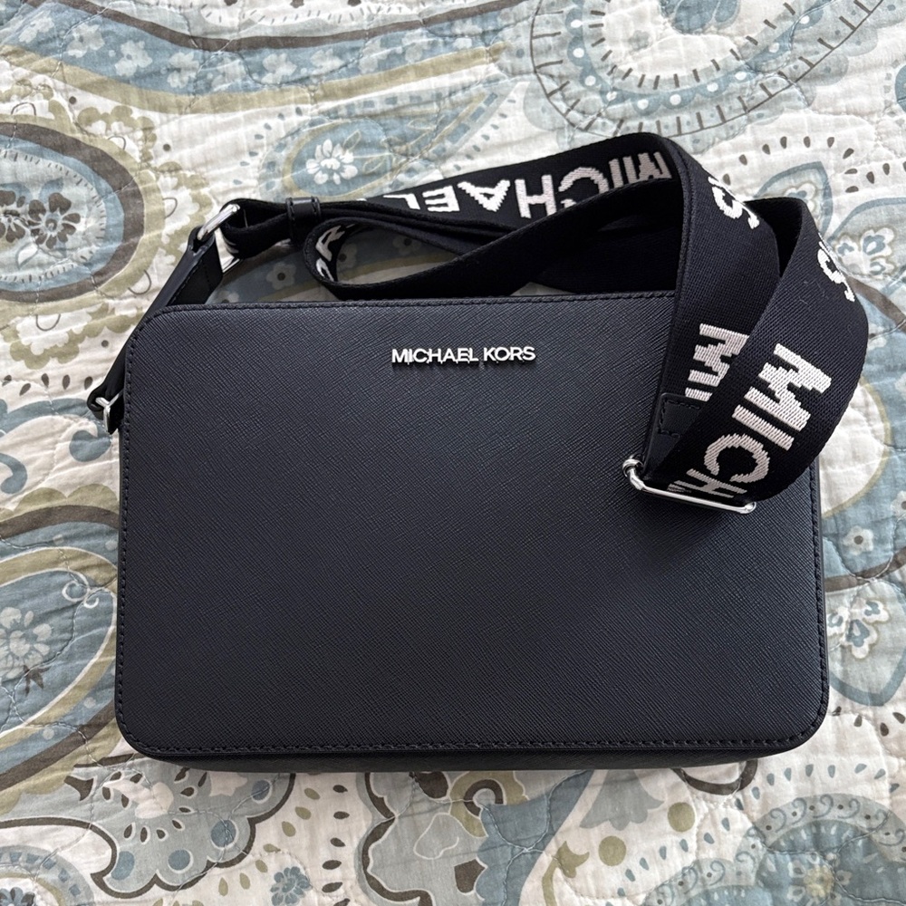 MK Jet Large Saffiano Leather Crossbody Bag